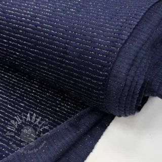 Samet VELVET LUREX Stripe marine