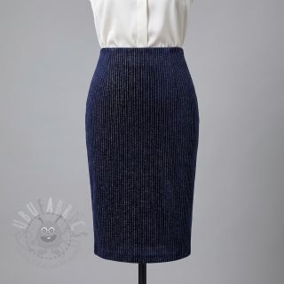 Samet VELVET LUREX Stripe marine