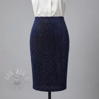 Samet VELVET LUREX Stripe marine