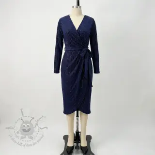 Samet VELVET LUREX Stripe marine