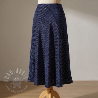 Samet VELVET LUREX Stripe marine