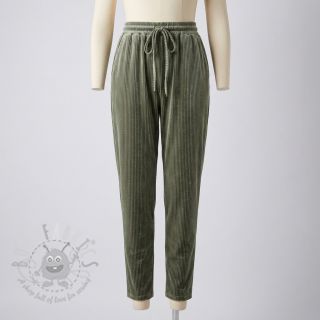 Samet VELVET LUREX Stripe camo green