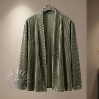 Samet VELVET LUREX Stripe camo green