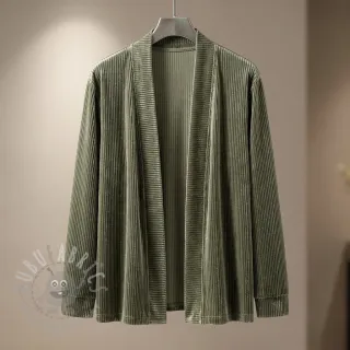 Samet VELVET LUREX Stripe camo green