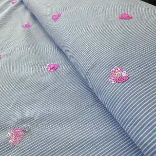 Pamuk Stripes Sequins Hearts blue