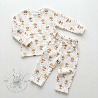 Tetra Tkanina/Muslin Dogs white digital print