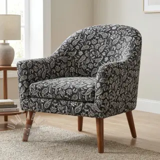 Dekorativna tkanina jacquard Mumbai allover noir