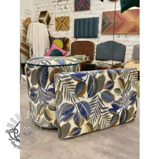 Dekorativna tkanina jacquard Cacao allover bleu