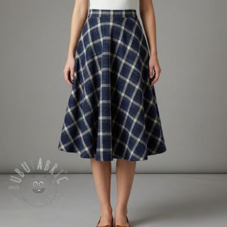 Viskoza Scottish Check YARN DYED BRUSHED navy