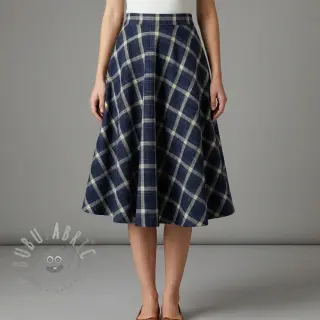 Viskoza Scottish Check YARN DYED BRUSHED navy