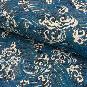 Dekorativna tkanina jacquard Swell allover bleu