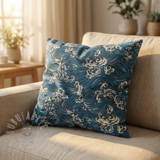 Dekorativna tkanina jacquard Swell allover bleu