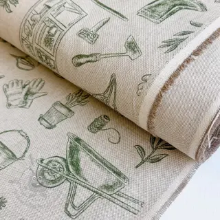 Dekorativna tkanina Linenlook Garden Plant Tool digital print