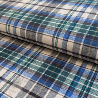 Pamučna tkanina YARN DYED CHECK BRUSHED blue