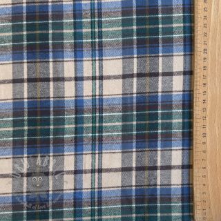 Pamučna tkanina YARN DYED CHECK BRUSHED blue