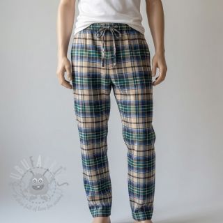 Pamučna tkanina YARN DYED CHECK BRUSHED blue