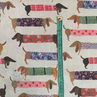 Dekorativna tkanina premium Family Dachshund digital print