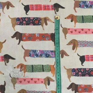 Dekorativna tkanina premium Family Dachshund digital print