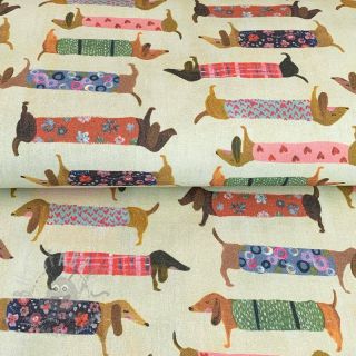 Dekorativna tkanina premium Family Dachshund digital print