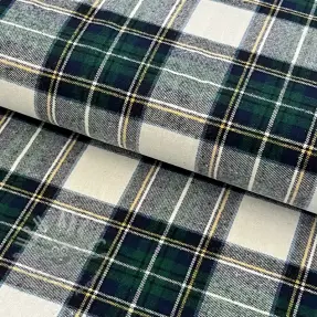 Pamučna tkanina YARN DYED CHECK BRUSHED Daniel ecru navy