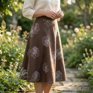 Viskoza s lanom EMBROIDERY Flower Maya brown