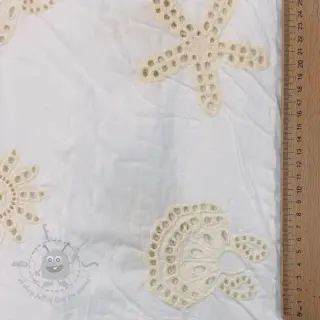 Pamuk EMBROIDERY Sea ornaments white