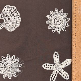 Pamuk EMBROIDERY Sea ornaments brown
