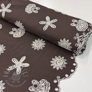 Pamuk EMBROIDERY Sea ornaments brown