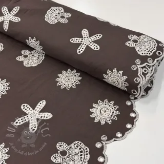 Pamuk EMBROIDERY Sea ornaments brown