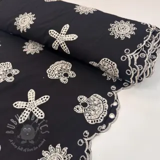 Pamuk EMBROIDERY Sea ornaments black