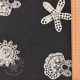 Pamuk EMBROIDERY Sea ornaments black