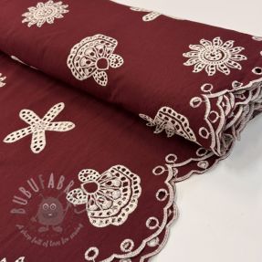 Pamuk EMBROIDERY Sea ornaments bordeaux