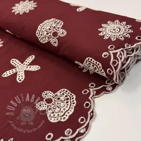 Pamuk EMBROIDERY Sea ornaments bordeaux