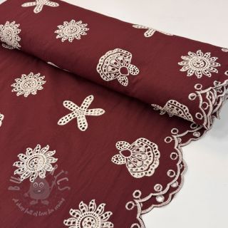 Pamuk EMBROIDERY Sea ornaments bordeaux