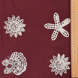 Pamuk EMBROIDERY Sea ornaments bordeaux