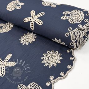 Pamuk EMBROIDERY Sea ornaments navy