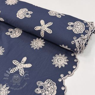 Pamuk EMBROIDERY Sea ornaments navy