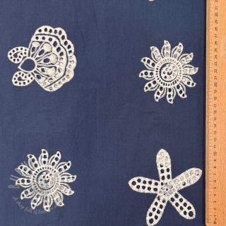 Pamuk EMBROIDERY Sea ornaments navy