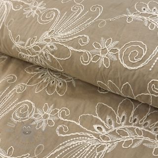 Pamuk VOILE EMBROIDERY Kokka natural