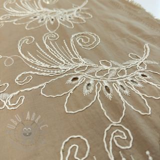Pamuk VOILE EMBROIDERY Kokka natural