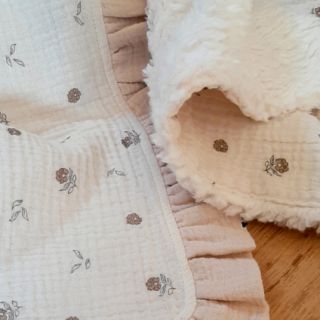 Tetra Tkanina/Muslin Flowers SIMPLY NATURAL digital print ORGANIC