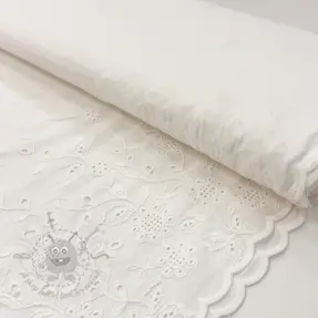 Pamuk VOILE EMBROIDERY ONE-SIDE BORDER white