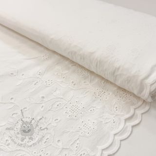 Pamuk VOILE EMBROIDERY ONE-SIDE BORDER white