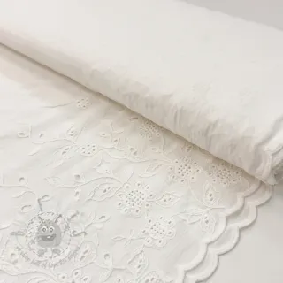 Pamuk VOILE EMBROIDERY ONE-SIDE BORDER white
