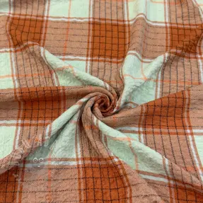 Viskoza CRINKLE Check mint