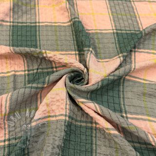 Viskoza CRINKLE Check peach