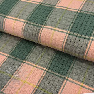 Viskoza CRINKLE Check peach