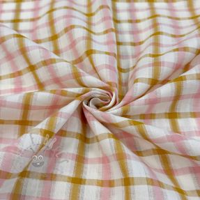 Pamuk SEERSUCKER YARN DYED Checks ecru