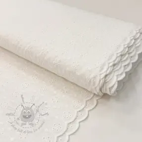 Pamuk EMBROIDERY TWO-SIDE SCALLOP Simi white