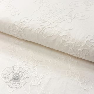 Pamuk VOILE EMBROIDERY Flowers white